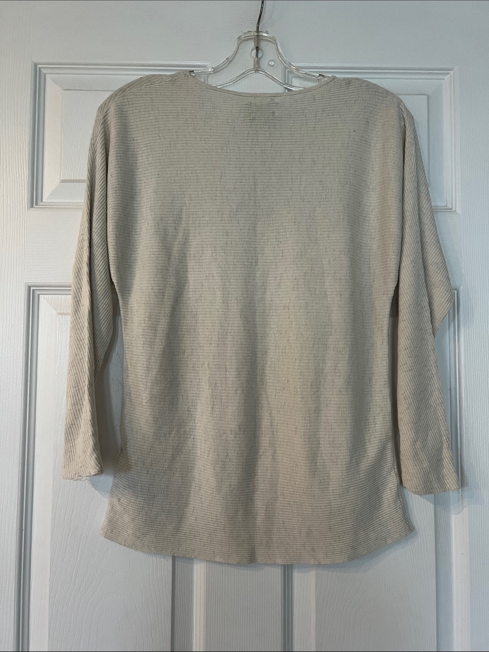 Massimo Dutti Cream Ribbed Crewneck Sweater - Picture 6 of 6